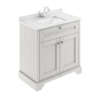 Hudson Reed Old London Timeless Sand Floor Standing Vanity Unit 1 Tap Hole with White Square Marble Top 800mm