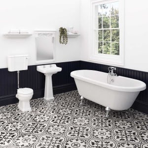 Hudson Reed Richmond Low Level Traditional Bathroom Suite with Skipton Freestanding Bath