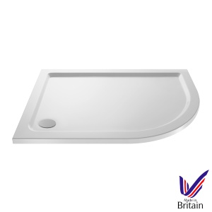 Nuie White Offset Quadrant Shower Tray 900 x 800 Right Hand NTP104