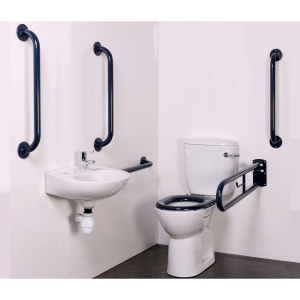 Nymas Close Coupled Satin Stainless Steel Doc M Pack with Lockable Cistern