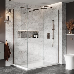 Scudo S8 Brushed Bronze Wetroom 1200mm Lifestyle