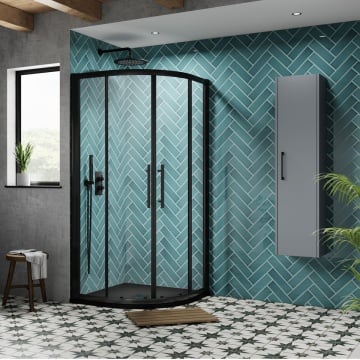 Hudson Reed Apex - Black Quadrant Shower Enclosure Lifestyle