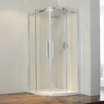 Frontline Aquaglass+ Double Door Quadrant Shower Enclosure 900 x 900mm