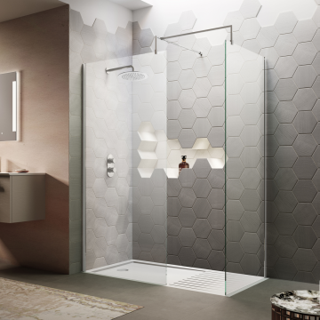 Hudson Reed - Chrome Wet Room - Choice of Size, Side Panel and Return Panel