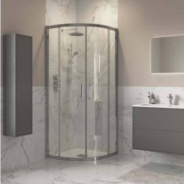 Overture Vertex - Chrome 2 Door Quadrant Shower Enclosure Lifestyle