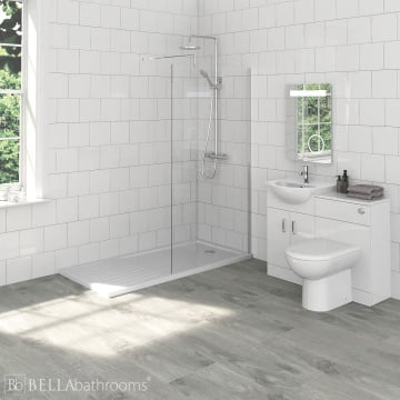 Saturn Bathroom Furniture Pack with Premier Wet Room Shower Enclosure